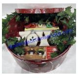 Christmas Container W/ Misc Christmas Decor