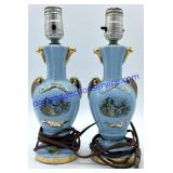 Pair of 22K Gold Plated Lamps (12")