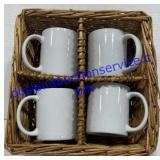 4 Mugs W/ Basket
