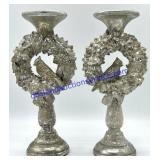 Pair of Decorative Candle Stands (12")