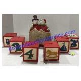 Christmas Ornament Blocks & Snowman Figurines