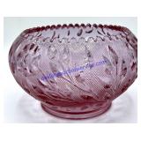 Decorative Glass Bowl Purple/Pink -6" Tall 8" Wide