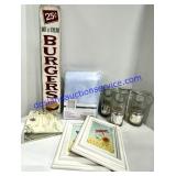 Burger Sign, Shower Curtains, Pictures, Etc..