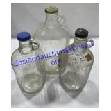 Lot of (3) Glass Jugs