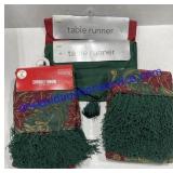 2 Chenille Throws & 2 Table Runners
