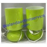 Pair of Green Ikea Lamps (10")