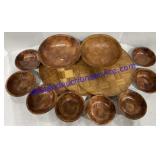 Wooden Kitchen Set - 3 Platters , 2 LG Bowls , 8