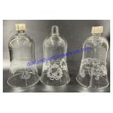 Vintage Etched Glass Votive Holders