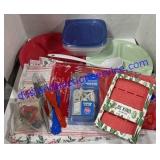 Flat Of Misc Items - Plates , Table Covers , Ice