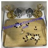 Decorative Serving Tray , Candle Holders & Sugar
