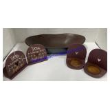 Misc Decor Wooden Candle Holders & Bowl