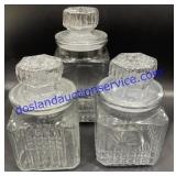 Lot of (3) Glass Canisters