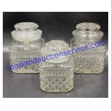 Lot of (3) Glass Canisters