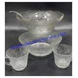 Matching Punch Bowl Set W/ 12 Cups