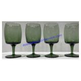 Set of (4) Green Glasses