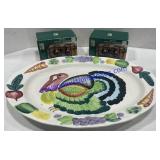 Turkey Platter & Votive Vine Candle Holders