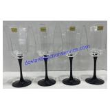 Black Stem Lumaric Octagon Wine Glasses