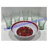 Coca Cola Glasses & Bowl