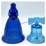 Pair of Blue Glass Bells