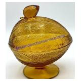 Amber Glass Nut Dish (5")