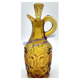 Amber Glass Moon & Star Pattern Cruet Pitcher