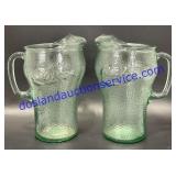 Pair of Glass Coca-Cola Pitchers (9")