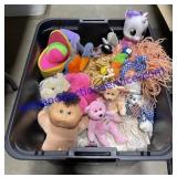 Tote of Misc Stuffed Animals : Cabbage Patch Kids