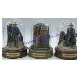Lot of (3) John Wayne Hand-Painted Sculptures