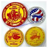 Lot of (4) Vintage Midwest Old Threshers Buttons