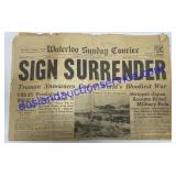1945 Waterloo Sunday Courier Newspaper