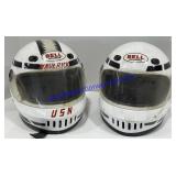 Pair of Bell 7 3/8" Helmets