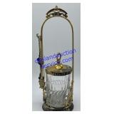 Glass Pickle Castor & Tongs