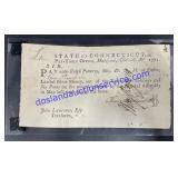 1781 State of Connecticut Pay Table Piece