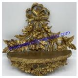 Vintage Ornate Italian Gold Gilt Plastic Wall