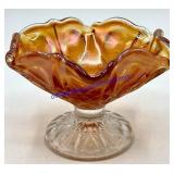 Iridescent Small Carnival Glass Candy Dish (3")