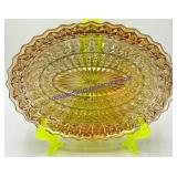 Buttons & Bows Oval Carnival Glass Tray (12 x 8)