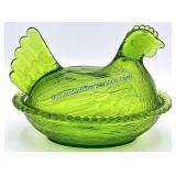 Green Glass Nesting Hen (5 x 7)