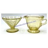 Madrid Amber Federal Glass Sugar & Cream Set
