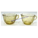 Lot of (7) Amber Depression Glass Cups