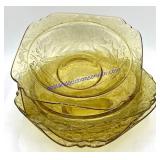 Lot of (4) Amber Depression Glass Bowls (7")