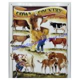 Cow Country Metal Sign (16 x 13)