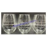 Lot of (3) Novelty Stemless Wine Glasses