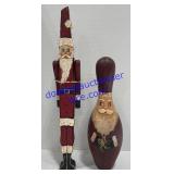 Decorative Christmas Bowling Pin 15" & Santa 21"
