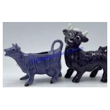 Pair of Purple Ceramic Cows