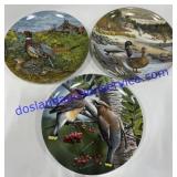 3 Decorative Duck , Birds, Pheasant Plates