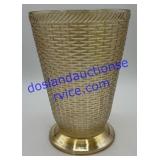 Vintage Carnival Glass Vase Basket Weave (9")