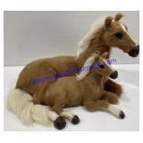 Fur Horse & Colt Figurine