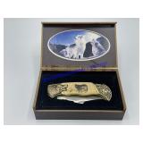 Wolf Collectors Pocket Knife In Decorative Box