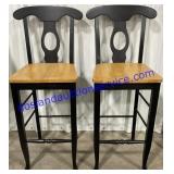 Pair of Wooden Bar Stools (46")