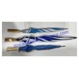 3 Blue & Blue + White Umbrellas
